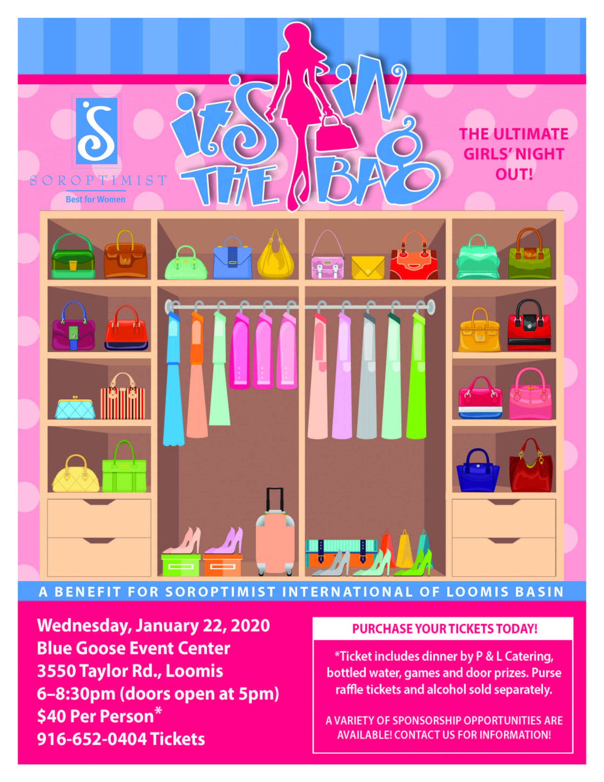 Soroptimist Loomis Purse Event Flyer 1-22-20